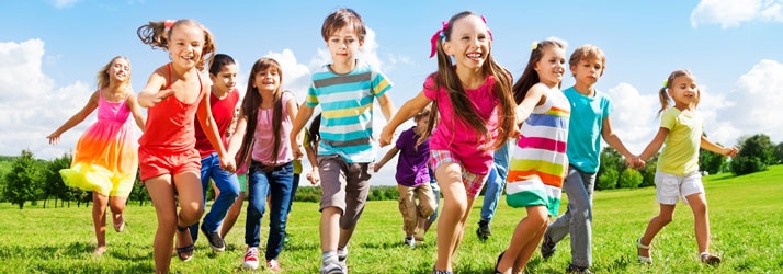 Kids Running In Field